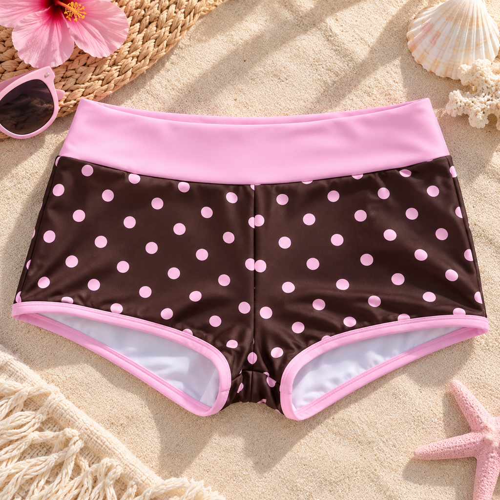 Mocha Pink Polka Dot Bikini Set 🤎🩷