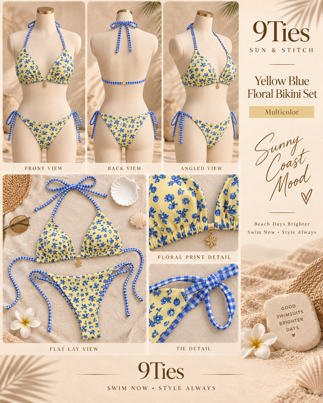 Sunny Coast Floral Bikini Set 💛💙