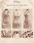 Apricot Polka Dot Halter Mini Dress 🤎✨